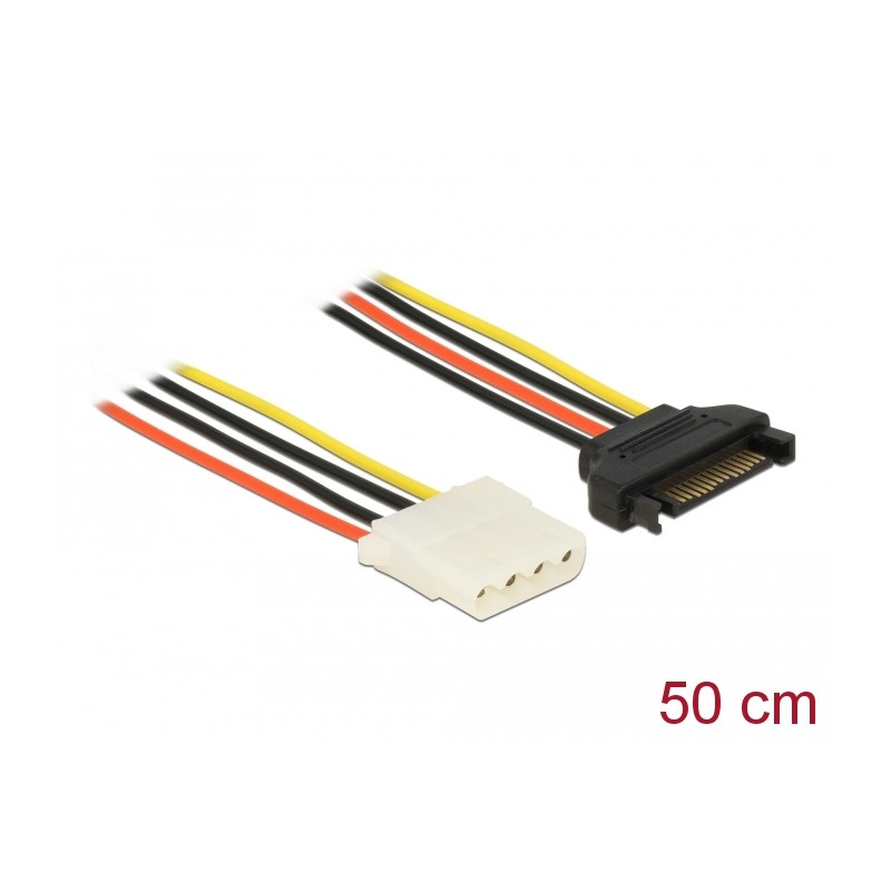 Delock Stromkabel SATA 15 Pin Stecker - 4 Pin Buchse 50 cm