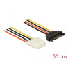 Delock Stromkabel SATA 15 Pin Stecker - 4 Pin Buchse 50 cm