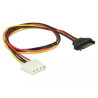 Delock Stromkabel SATA 15 Pin Stecker - 4 Pin Buchse 50 cm