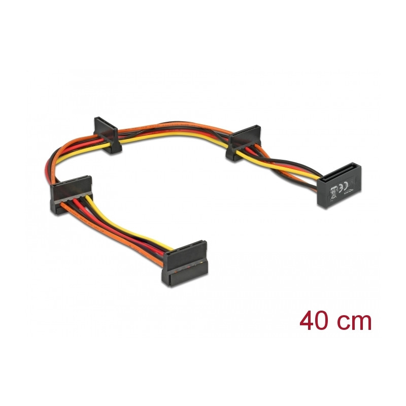 Delock Kabel Power SATA 15 Pin Stecker - 4 x SATA 15 Pin Buchse 40 cm mehrfarbig