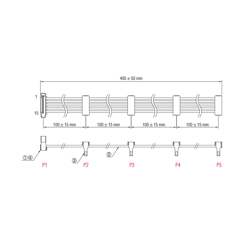 Delock Kabel Power SATA 15 Pin Stecker - 4 x SATA 15 Pin Buchse 40 cm mehrfarbig