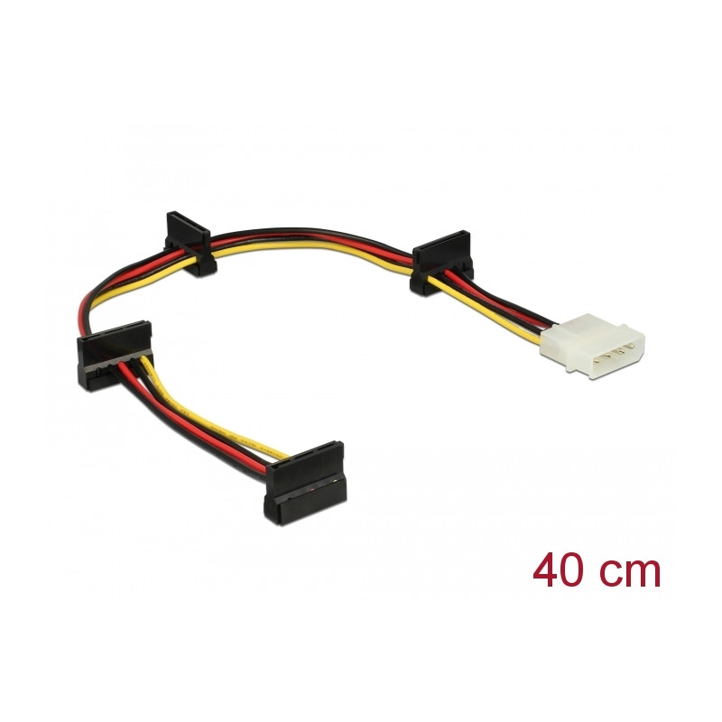 Delock Kabel Power Molex 4 Pin Stecker - 4 x SATA 15 Pin Buchse 40 cm