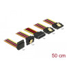 Delock Kabel SATA 15 Pin Strom Stecker mit Einrastfunktion - SATA 15 Pin Strom Buchse 2 x gerade / 1 x unten / 1 x oben 50 cm