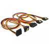 Delock Kabel SATA 15 Pin Strom Stecker mit Einrastfunktion - SATA 15 Pin Strom Buchse 2 x gerade / 1 x unten / 1 x oben 50 cm