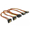 Delock Kabel SATA 15 Pin Strom Stecker mit Einrastfunktion - SATA 15 Pin Strom Buchse 2 x gerade / 2 x unten 30 cm