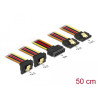 Delock Kabel SATA 15 Pin Strom Stecker mit Einrastfunktion - SATA 15 Pin Strom Buchse 2 x gerade / 2 x unten 50 cm