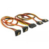 Delock Kabel SATA 15 Pin Strom Stecker mit Einrastfunktion - SATA 15 Pin Strom Buchse 2 x gerade / 2 x unten 50 cm