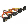 Delock Kabel SATA 15 Pin Strom Stecker mit Einrastfunktion - SATA 15 Pin Strom Buchse 2 x unten / 2 x oben 15 cm
