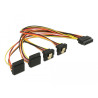 Delock Kabel SATA 15 Pin Strom Stecker mit Einrastfunktion - SATA 15 Pin Strom Buchse 2 x unten / 2 x oben 30 cm