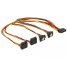 Delock Kabel SATA 15 Pin Strom Stecker mit Einrastfunktion - SATA 15 Pin Strom Buchse 2 x unten / 2 x oben 50 cm
