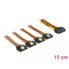 Delock Kabel SATA 15 Pin Strom Stecker mit Einrastfunktion - SATA 15 Pin Strom Buchse 4 x gerade 15 cm