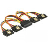 Delock Kabel SATA 15 Pin Strom Stecker mit Einrastfunktion - SATA 15 Pin Strom Buchse 4 x gerade 15 cm
