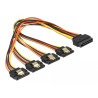 Delock Kabel SATA 15 Pin Strom Stecker mit Einrastfunktion - SATA 15 Pin Strom Buchse 4 x gerade 30 cm