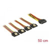 Delock Kabel SATA 15 Pin Strom Stecker mit Einrastfunktion - SATA 15 Pin Strom Buchse 4 x gerade 50 cm