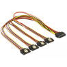 Delock Kabel SATA 15 Pin Strom Stecker mit Einrastfunktion - SATA 15 Pin Strom Buchse 4 x gerade 50 cm