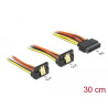 Delock Kabel SATA 15 Pin Strom Stecker mit Einrastfunktion - 2 x SATA 15 Pin Strom Buchse 30 cm
