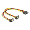 Delock Kabel SATA 15 Pin Strom Stecker mit Einrastfunktion - 2 x SATA 15 Pin Strom Buchse 30 cm