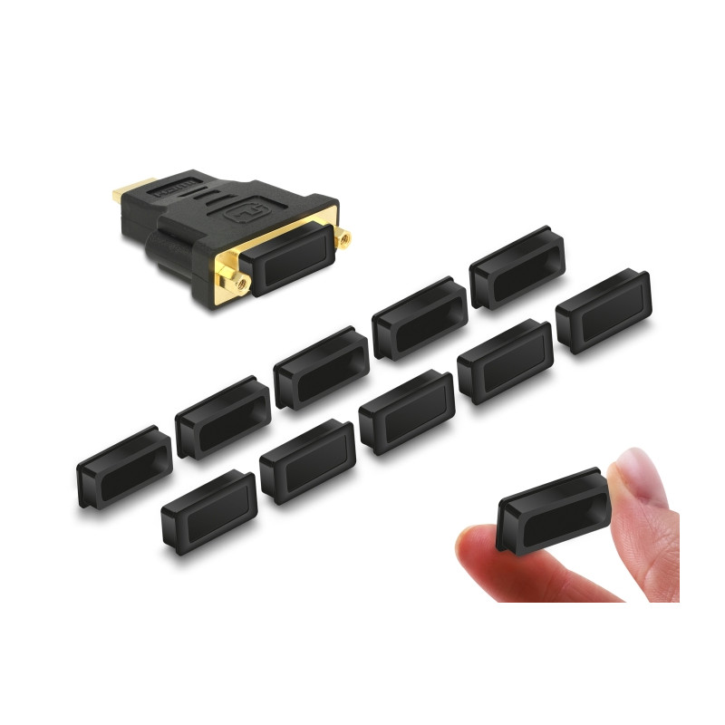 Delock Staubschutz für DVI Buchse 10 Stück schwarz