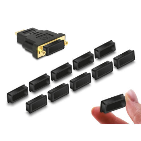 Delock Staubschutz für DVI Buchse 10 Stück schwarz