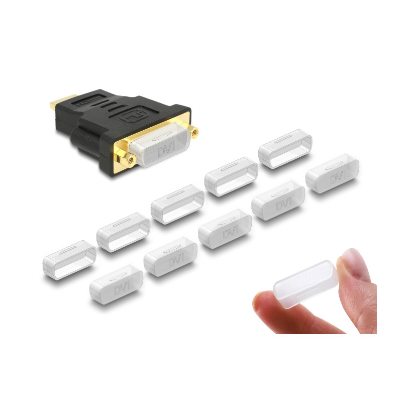 Delock Staubschutz für DVI Buchse 10 Stück transparent
