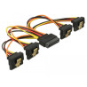 Delock Kabel SATA 15 Pin Strom Stecker mit Einrastfunktion - SATA 15 Pin Strom Buchse 4 x unten 15 cm