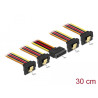 Delock Kabel SATA 15 Pin Strom Stecker mit Einrastfunktion - SATA 15 Pin Strom Buchse 4 x unten 30 cm