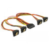 Delock Kabel SATA 15 Pin Strom Stecker mit Einrastfunktion - SATA 15 Pin Strom Buchse 4 x unten 30 cm