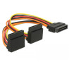 Delock Kabel SATA 15 Pin Strom Stecker mit Einrastfunktion - 2 x SATA 15 Pin Strom Buchse oben 15 cm