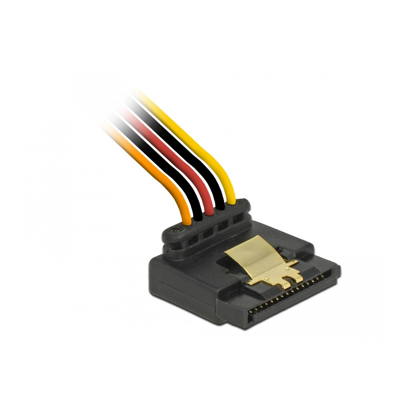 Delock Kabel SATA 15 Pin Strom Stecker mit Einrastfunktion - 2 x SATA 15 Pin Strom Buchse oben 15 cm