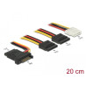 Delock Stromkabel SATA 15 Pin Stecker - 3 x SATA Buchse + 1 x Molex 4 Pin Buchse 20 cm (PCB)