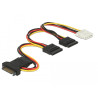 Delock Stromkabel SATA 15 Pin Stecker - 3 x SATA Buchse + 1 x Molex 4 Pin Buchse 20 cm (PCB)