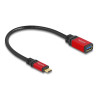 Delock USB 10 Gbps Adapter USB Type-C™ Stecker zu USB Typ-A Buchse 15 cm rot Metall