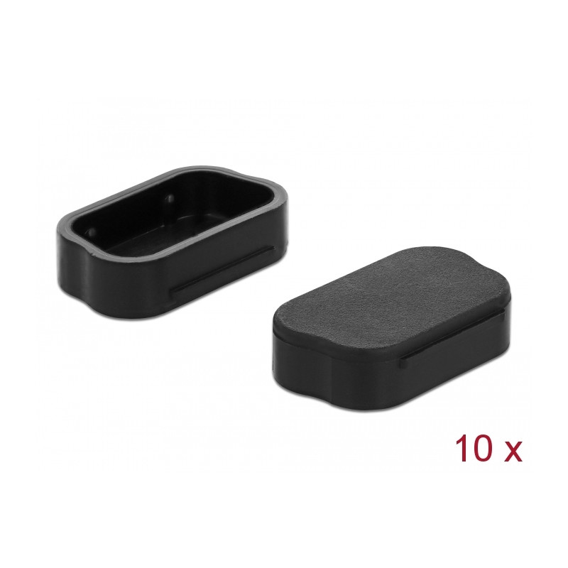 Delock Staubschutz für D-Sub 9 / D-Sub VGA-HD 15 Stecker 10 Stück schwarz
