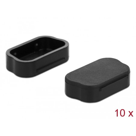 Delock Staubschutz für D-Sub 9 / D-Sub VGA-HD 15 Stecker 10 Stück schwarz