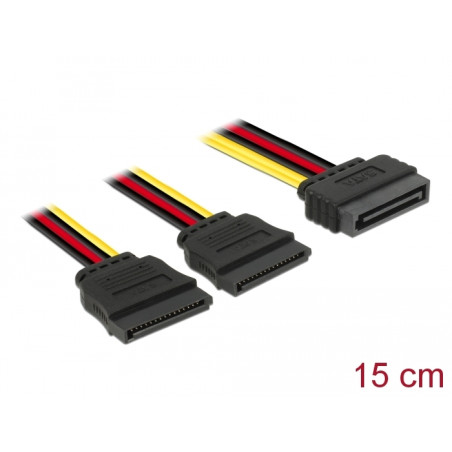 Delock Kabel Power SATA 15 Pin - 2 x SATA HDD – gerade