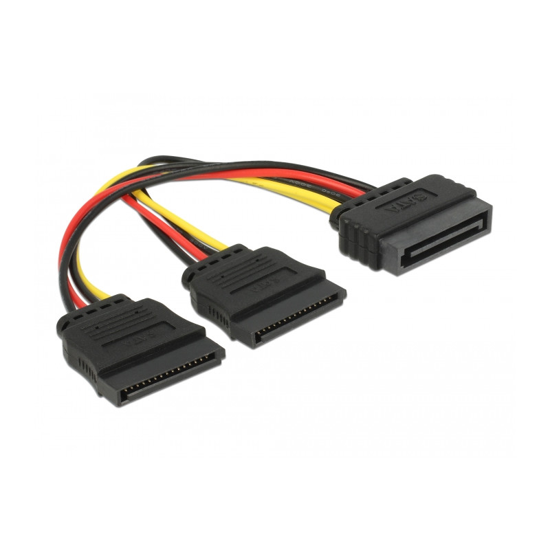 Delock Kabel Power SATA 15 Pin - 2 x SATA HDD – gerade