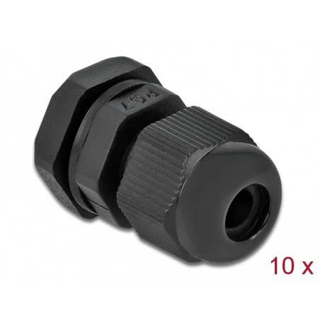 Delock Kabelverschraubung PG7 10 Stück schwarz