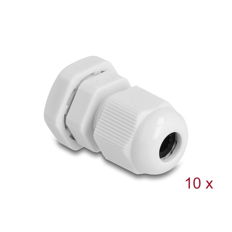Delock Kabelverschraubung PG7 10 Stück grau