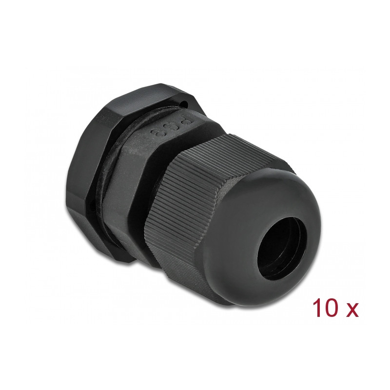 Delock Kabelverschraubung PG9 10 Stück schwarz