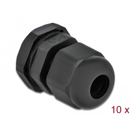 Delock Kabelverschraubung PG9 10 Stück schwarz
