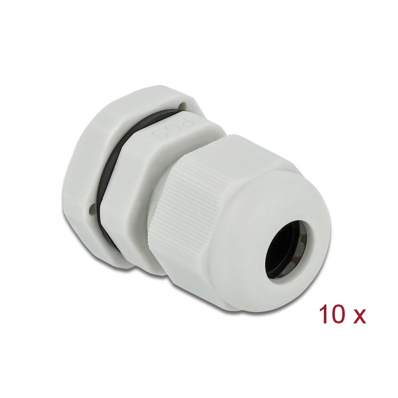 Delock Kabelverschraubung PG9 10 Stück grau