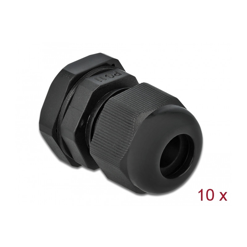 Delock Kabelverschraubung PG11 10 Stück schwarz
