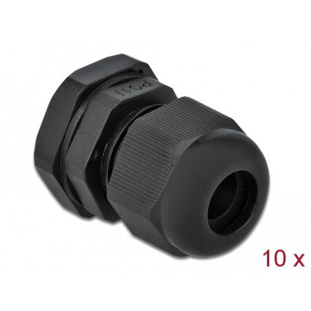 Delock Kabelverschraubung PG11 10 Stück schwarz