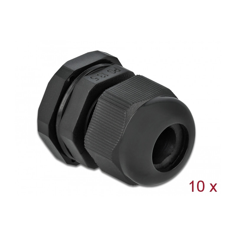 Delock Kabelverschraubung PG13,5 10 Stück schwarz