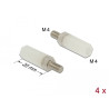 Delock Abstandshalter M4 x M4, Sechskant, Innen / Außen, 20 mm natur 4 Stück
