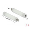 Delock Abstandshalter M5 x M4, Sechskant, Innen / Außen, 50 mm natur 4 Stück