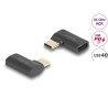 Delock USB Adapter 40 Gbps USB Type-C™ PD 3.1 240 W Stecker zu Buchse gewinkelt links / rechts 8K 60 Hz