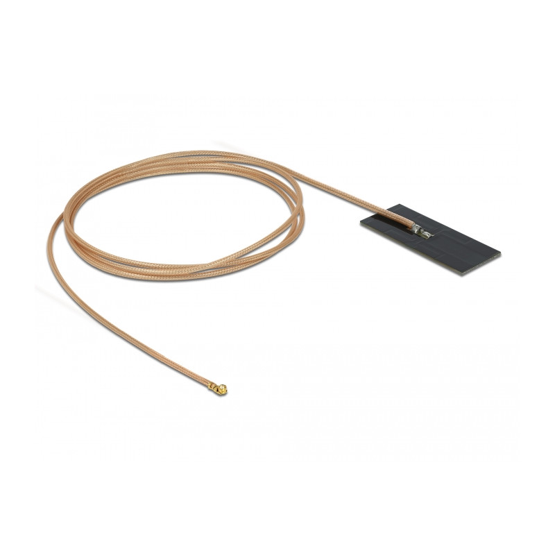 Delock WLAN 802.11 ac/ax/a/h/b/g/n Antenne I-PEX Inc., MHF® I Stecker 0,5 - 1,2 dBi RG-178 1 m PCB intern Klebemontage