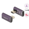 Delock USB Adapter 40 Gbps USB Type-C™ PD 3.1 240 W Stecker zu Buchse gedreht gewinkelt links / rechts 8K 60 Hz Metall