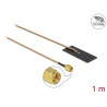 Delock WLAN 802.11 ac/ax/a/h/b/g/n Antenne SMA Stecker 0,5 - 1,2 dBi RG-178 1 m PCB intern Klebemontage